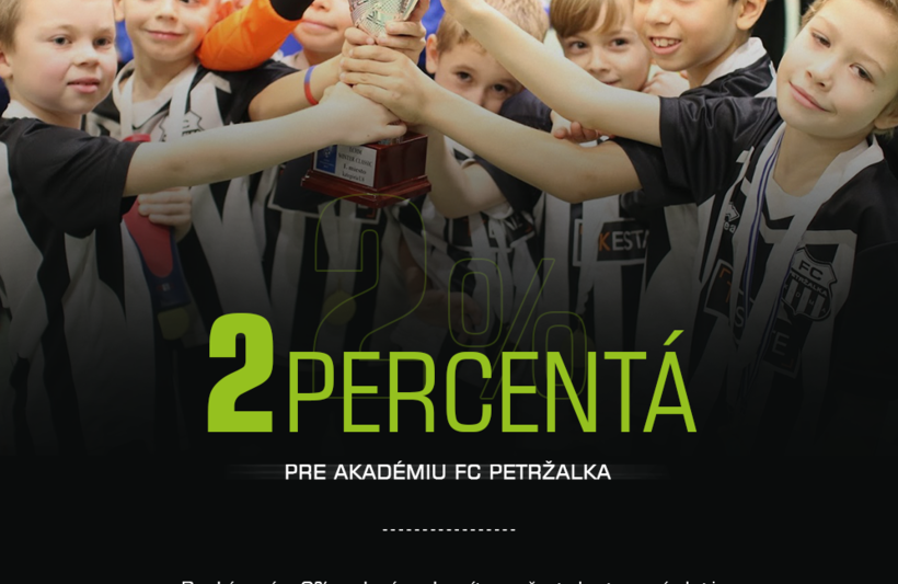 Darujte 2 percentá pre akadémiu FC Petržalka