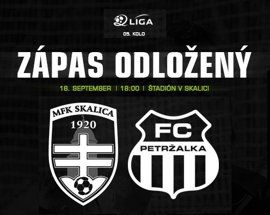 Zápas s MFK Skalica sa odkladá