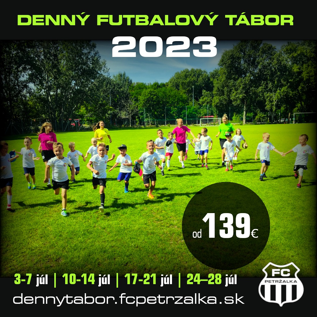 ???????? FC Petržalka organizuje aj tento rok pre deti nielen z nášho klubu, ale aj zo širšieho okolia letný "Denný futbalový tábor". ⚽️ 

4️⃣ turnusy pre chlapcov ???? aj dievčatá ????narodené v rokoch 2013 až 2018.

☀️ Ako vždy je garantovaná zábava, ka